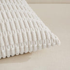 Fancy Homi 4 Packs Pure White Decorative Throw Pillow Covers 16x24 Inch for Living Room Couch Bed, Rustic Modern Farmhouse Boho Home Decor, Soft Plush Corduroy Cute Accent Square Cushion Case 40x60 cm