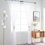 SpaceDresser Sheer Voile Window Treatment Rod Pocket Curtain Panels for Kitchen Bedroom Living Room Drapes Sunlight Filtering Privacy Semi Home Decor Assorted Colors Sizes (Optical White, 52 W x 63 L)