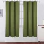 LEMOMO Olive Green Thermal Blackout Curtains/42 x 72 Inch/Set of 2 Panels Room Darkening Curtains for Bedroom