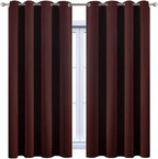 Yakamok Window Treatment Blackout Thermal Insulated Room Darkening Solid Grommet Curtains/Drapes for Bedroom Living Room (Burgundy Red,52x72-inch, 2 Panels)