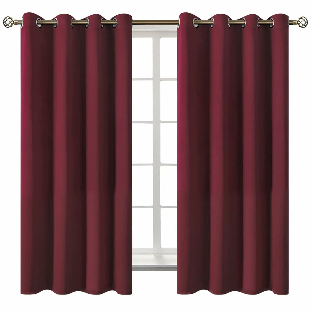 BGment Burgundy Blackout Curtains for Bedroom 63 Inch Long - 2 Panels
