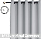 Yakamok Light Grey Room Darkening Curtains 96 inch Sliding Door Drapes