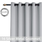 Yakamok Light Grey Room Darkening Curtains 96 inch Sliding Door Drapes