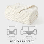 EVERGRACEHOME Chunky Chenille Knit Throw Blanket for Couch, Soft Luxurious Moss Stitch Blankets for Bed, Cozy Decorative Farmhouse Knitted Throws for Sofa, Bright White, 60" x 80"