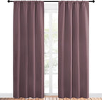 NICETOWN Blackout Curtains for Living Curtains, Window Treatment Thermal Insulated Room Darkening Drape Panels for Patio Sliding Glass Door (Dry Rose, Set of 2, 42 inches Width by 84 inches Length)