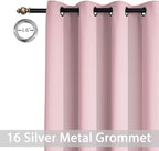 Yakamok Extra Wide Blackout Curtain for Sliding Glass Door, Grommet Thermal Insulated Room Divider Curtain 100W x 96L inch, Room Darkening Patio Curtain,8.3ft Wide x 8ft Tall, 1 Panel,Pink