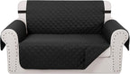Reversible Loveseat Sofa Covers Couch Cover Furniture Protector(Loveseat,Black/Black)
