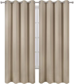 LEMOMO Blackout Curtains 66 x 95 inch/Khaki Curtains Set of 2 Panels/Thermal Insulated Room Darkening Bedroom Curtains