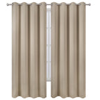 LEMOMO Blackout Curtains 52 x 84 inches Long Khaki Curtains Set of 2 Panels Thermal Insulated Room Darkening Curtains for Bedroom
