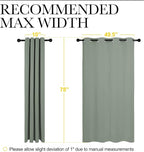 NICETOWN Greyish Green Blackout Curtains 78" Long for Office, Dining Room, Guest Room, Sound Reducing Heat and Cold Block Curtain Panels for Modern Decorative (55" Wide, 2 Pieces)