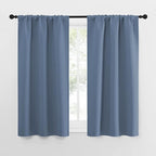 NICETOWN Kitchen Curtains, Short Blackout Curtains & Drapes, Small Window Rod Pocket Draperies for Bedroom (Stone Blue, 34 in x 54 in (W x L), Set of 2)