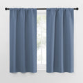 NICETOWN Kitchen Curtains, Short Blackout Curtains & Drapes, Small Window Rod Pocket Draperies for Bedroom (Stone Blue, 34 in x 54 in (W x L), Set of 2)