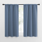 NICETOWN Kitchen Curtains, Short Blackout Curtains & Drapes, Small Window Rod Pocket Draperies for Bedroom (Stone Blue, 34 in x 54 in (W x L), Set of 2)