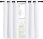 NICETOWN Draperies Curtains Panels, Blocking Out 50% Sunlight Window Treatment Curtains, Grommet Top Small Window Drapes for Bedroom (2 Panels, 34 by 48, White)