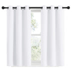 NICETOWN Draperies Curtains Panels, Blocking Out 50% Sunlight Window Treatment Curtains, Grommet Top Small Window Drapes for Bedroom (2 Panels, 34 by 48, White)