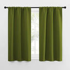 NICETOWN Kitchen Curtains, Short Blackout Curtains & Drapes, Thermal Insulated Rod Pocket Window Treatment Draperies for Nursery (Olive Green, 34 in x 54 in (W x L), Set of 2)
