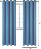 BGment Blackout Curtains for Bedroom - Grommet Thermal Insulated Room Darkening Curtains for Living Room, Set of 2 Panels (52 x 84 Inch, Faded Denim)