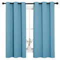 NICETOWN Window Treatment Thermal Insulated Solid Grommet Room Darkening Curtains/Drapes for Bedroom (Set of 2 Panels, 42 by 63 inches Long, Teal Blue=Light Blue)