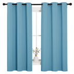 NICETOWN Window Treatment Thermal Insulated Solid Grommet Room Darkening Curtains/Drapes for Bedroom (Set of 2 Panels, 42 by 63 inches Long, Teal Blue=Light Blue)