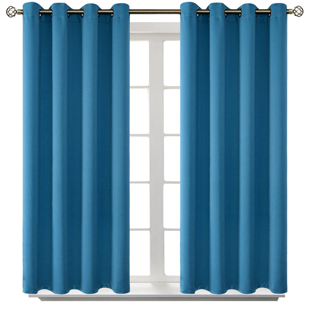 BGment Blackout Curtains - Grommet Thermal Insulated Room Darkening Bedroom and Living Room Curtains, Set of 2 Panels (52 x 54 Inch, Steel Blue)