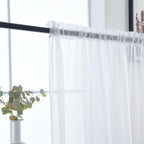 SpaceDresser Sheer White Curtains 4 Panels Rod Pocket Semi-Sheer Curtain 84 Inches Long Light Filtering Voile Window Drapes for Bedroom Living Room Kitchen, Each 52W x 84L