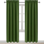 DWCN Blackout Curtains Room Darkening Thermal Insulated Bedroom Curtains Window Curtain Panels, 42 x 84 inches Long, Set of 2 Olive Green Rod Pocket Drapes