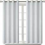 BGment Room Darkening Curtains 45 Inches Long - Grommet Thermal Insulated Drapes Window Treatment Curtains for Bedroom, 2 Panels, 52 x 45 Inch, Greyish White