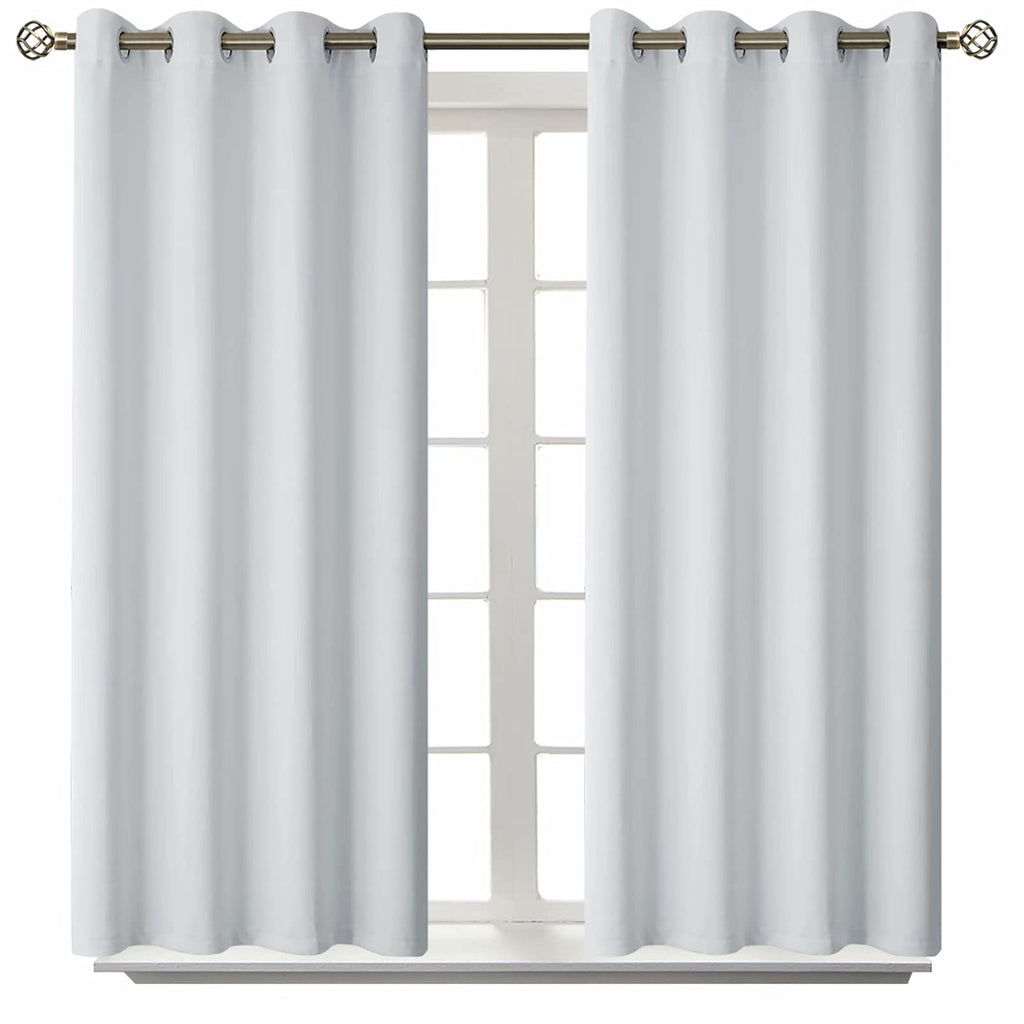 BGment Room Darkening Curtains 54 Inches Long - Grommet Thermal Insulated Drapes Window Treatment Curtains for Bedroom, 2 Panels, 52 x 54 Inch, Greyish White