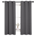 NICETOWN Grey Blackout Curtain Panels for Bedroom, Thermal Insulated Grommet Top Blackout Draperies and Drapes (2 Panels, W34 x L63 inches, Grey)