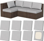 8Pcs Stretch Patio Cushion Covers, Outdoor Couch & Sofa Replacement Slipcovers for Patio Furniture Cushion Covers, Washable Reusable Furniture Protector