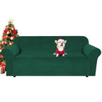 H.VERSAILTEX 1 Peice Stretch Velvet Sofa Covers for 3 Cushion Couch Covers Sofa Slipcovers Furniture Protector Soft, Crafted from Thick Comfy Rich Velour (Sofa 72"-90", Christmas Green)