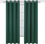 LEMOMO Blackout Curtains 52 x 90 Inch Long Dark Green Curtains Set of 2 Panels Room Darkening Curtains for Bedroom and Living Room