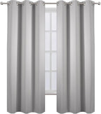 LEMOMO Blackout Curtains 38 x 84 inch/Light Grey Curtains Set of 2 Panels/Thermal Insulated Room Darkening Bedroom Curtains
