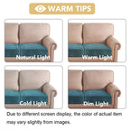 H.VERSAILTEX Velvet Stretch Couch Cushion Cover Plush Cushion Slipcover for Chair Loveseat Sofa Cushion Furniture Protector Seat Cushion Sofa Cover (3 Piece Sofa Cushion Covers, Peacock Blue)
