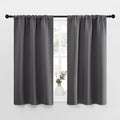 NICETOWN Grey Window Curtains for Bedroom - Home Decoration Thermal Insulated Rod Pocket Blackout Blinds & Drapes for Small Windows (Gray, 2 Panels, W34 x L40 -Inch)