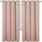 LEMOMO Blush Thermal Blackout Curtains/52 x 72 Inch/Set of 2 Panels Room Darkening Curtains for Bedroom