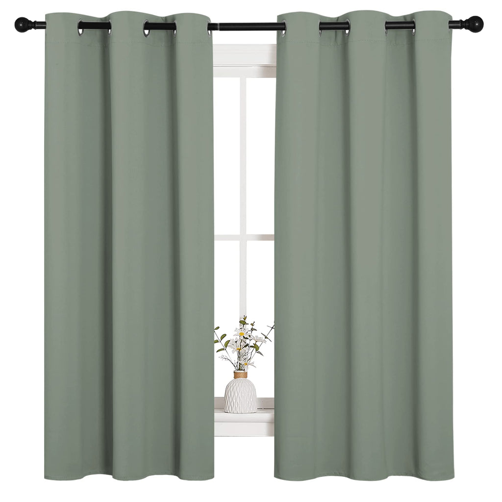 NICETOWN Grey Blackout Curtains for Bedroom 42" Wide x 63" Long 2 Panels