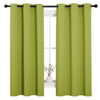 NICETOWN Thermal Insulated Solid Grommet Top Blackout Holiday Decorative Curtains/Drapes for Kid's Room (1 Pair, 42 x 63 inches in Fresh Green)