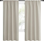 NICETOWN Blackout Curtains for Living Curtains, Room Darkening Window Curtain Panels, Easy-Care Solid Thermal Insulated Draperies/Drapes for Daughter Room (Natural, 2 Panels, 42 by 72)