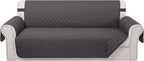 Reversible Oversized Sofa Covers Couch Cover Furniture Protector for Dogs Elastic Straps Water Resistant(XLSofa,Dark Grey/Dark Grey)