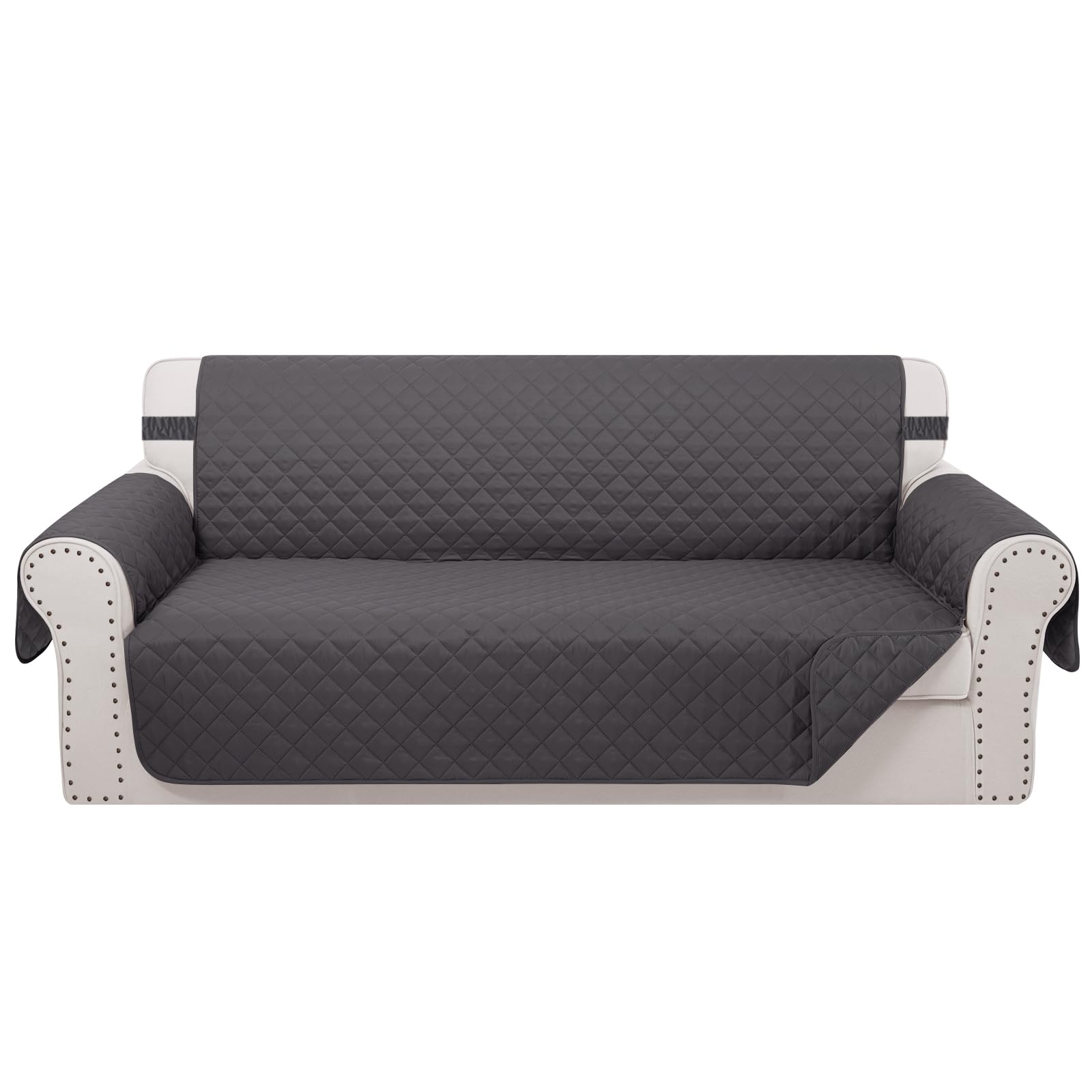 Luxshare Home Reversible 4 Seater Sofa Cover 91" Large, Sofa, Dark Grey