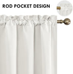 DWCN Blackout Curtains Thermal Insulated, Energy Saving & Noise Reducing Bedroom and Living Room Curtains, Ivory, W 38x L 45 Inch, Set of 2 Rod Pocket Curtain Panels