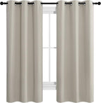 NICETOWN Kitchen Curtains for Decoration, Thermal Insulated Grommet Room Darkening Draperies/Panels for Laundry (Natural, 2 Panels, W42 x L68 inches)