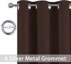 Yakamok Premium Room Darkening Thermal Insulated Curtains for Bedroom/Living Room - Classic Grommet Top (2 Panels, Chocolate Brown, 38 Inch by 63 Inch)