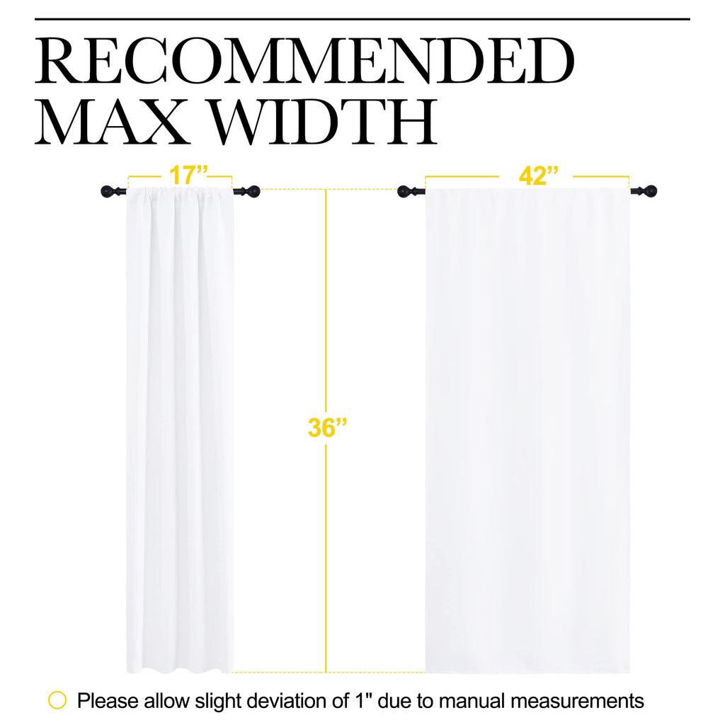 NICETOWN RV Curtains for Camper Windows, White Curtains for Kitchen, Home Decoration Light Filtering Drapes for Small Window (42 inches Wide by 36 inches Long, 1 Pair)