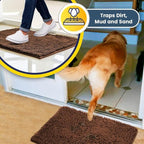 Muddy Mat® | Super Absorbent Door Mat Indoor, Microfiber Quick Dry Chenille Entryway Rug, Non-Slip Front Door Mat, Indoor Mats for Entryway, Machine Washable Pet Rug, Brown 36"x60"