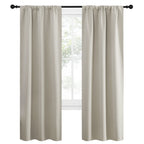 NICETOWN Blackout Curtains for Living Curtains, Room Darkening Window Curtain Panels, Easy-Care Solid Thermal Insulated Draperies/Drapes for Daughter Room (Natural, 2 Panels, 34 by 72)