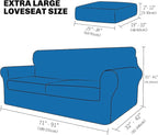 XINEAGE 2026 New 3 Pieces Couch Covers for 2 Extra Large Cushion Sofa Super Stretch Sofa Cover for 2 Large Seat Cushion Universal Loveseat Slip Cover for Living Room (Khaki), 71"-91"(2 Cushions)