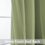 Yakamok Room Darkening Curtains 52x84 inch Length Sage Green-Living Room