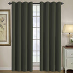 H.VERSAILTEX Blackout Curtain for Living Room Thermal Insulated Window Treatment Curtain Extra Long 96 inch Length Energy Saving Solid Grommet Top Blackout Drape, One Panel, Olive, 52" W x 96" L